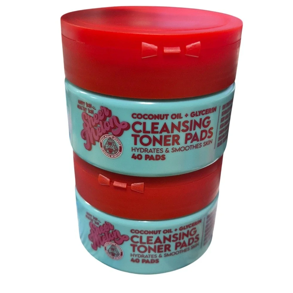 Sheer Melon Cleansing Toner Pads Coconut Oil‎ Glycerin 2 Pack 40 Pads Each New